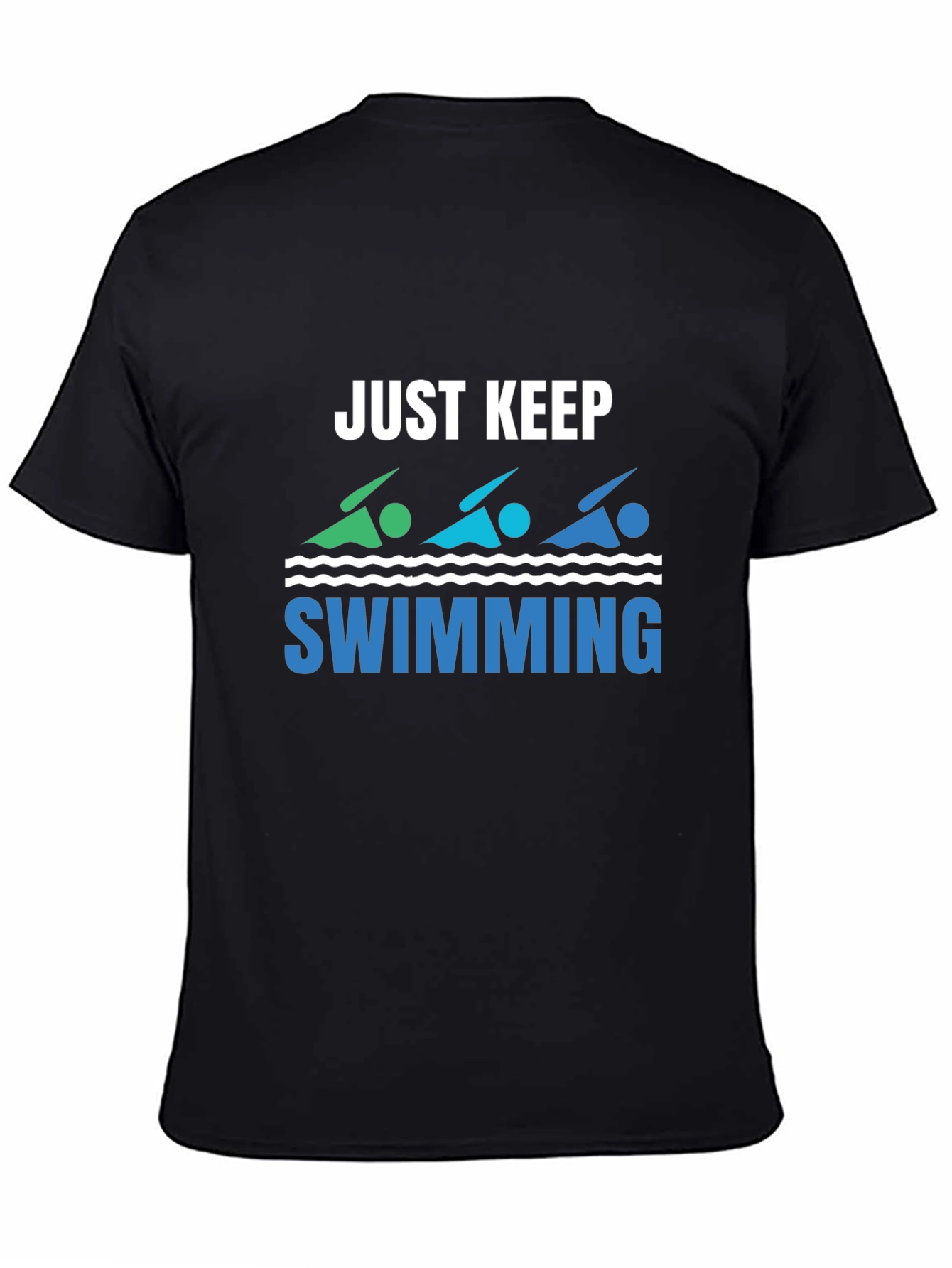 Just Keep Swimming Black Graphic T-Shirt