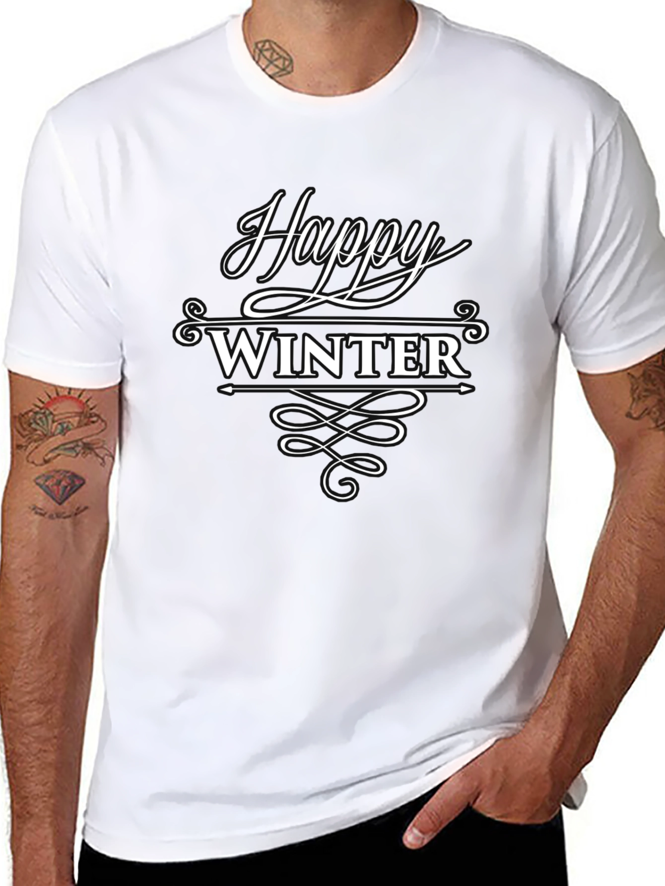Happy Winter Black Graphic Tee
