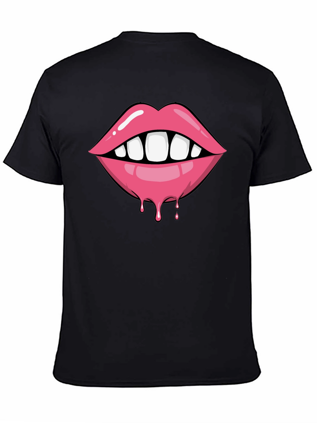 Lips Dripping Graphic Tee - Unisex Black T-Shirt