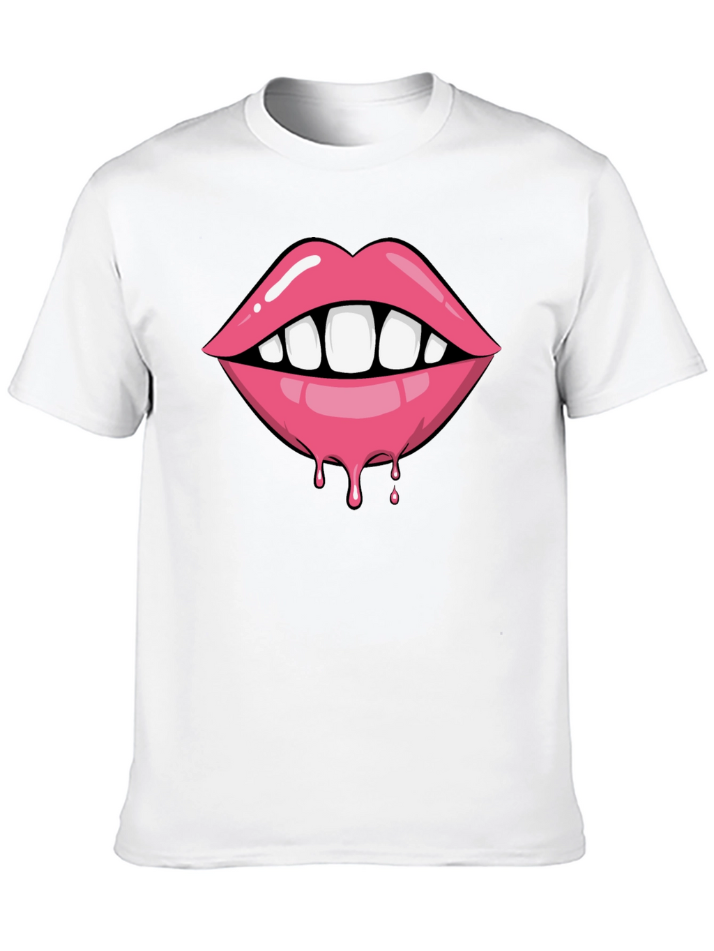 Lips Dripping Graphic Tee - Unisex Black T-Shirt