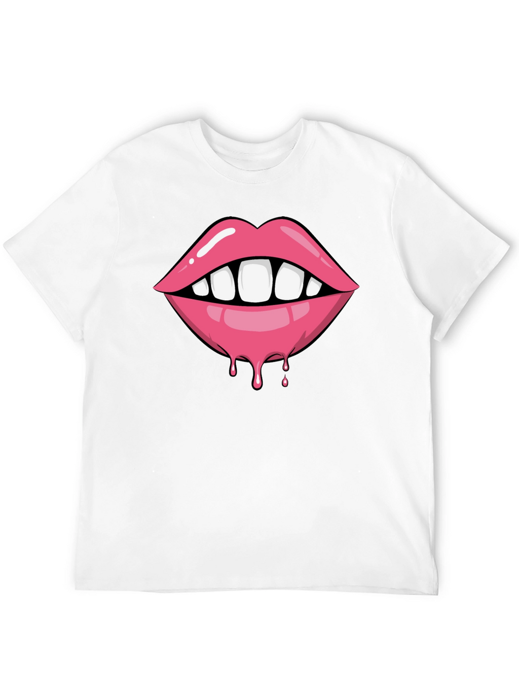 Lips Dripping Graphic Tee - Unisex Black T-Shirt