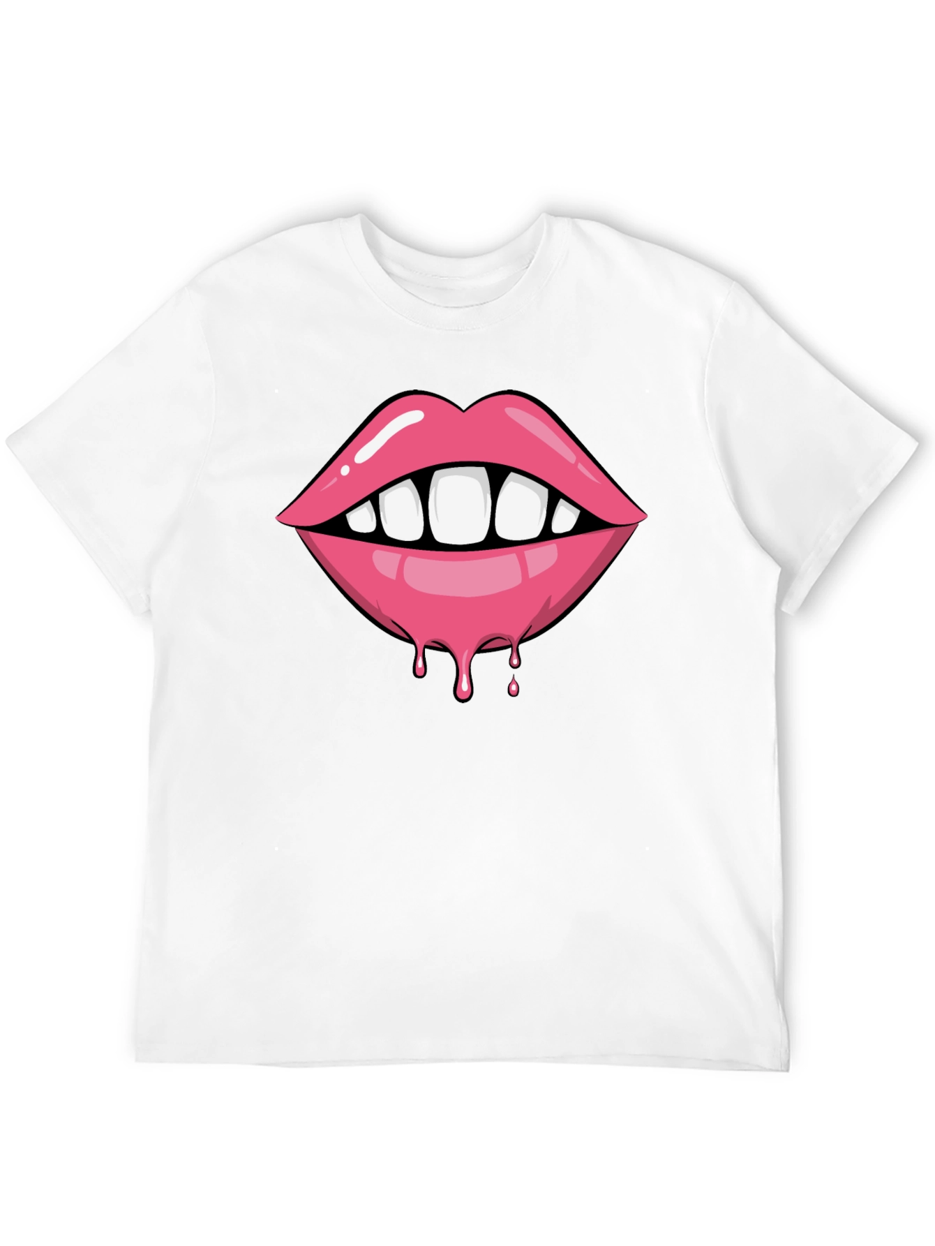 Lips Dripping Graphic Tee - Unisex Black T-Shirt