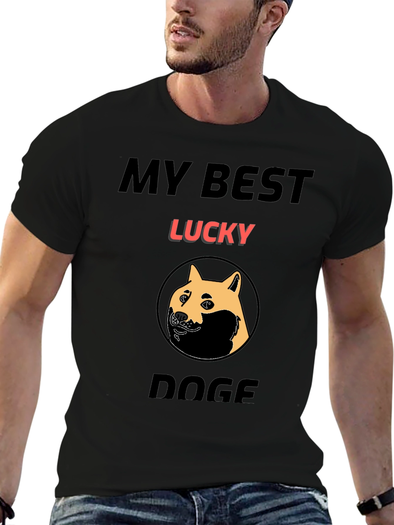 My Best Lucky Doge T-Shirt - Black