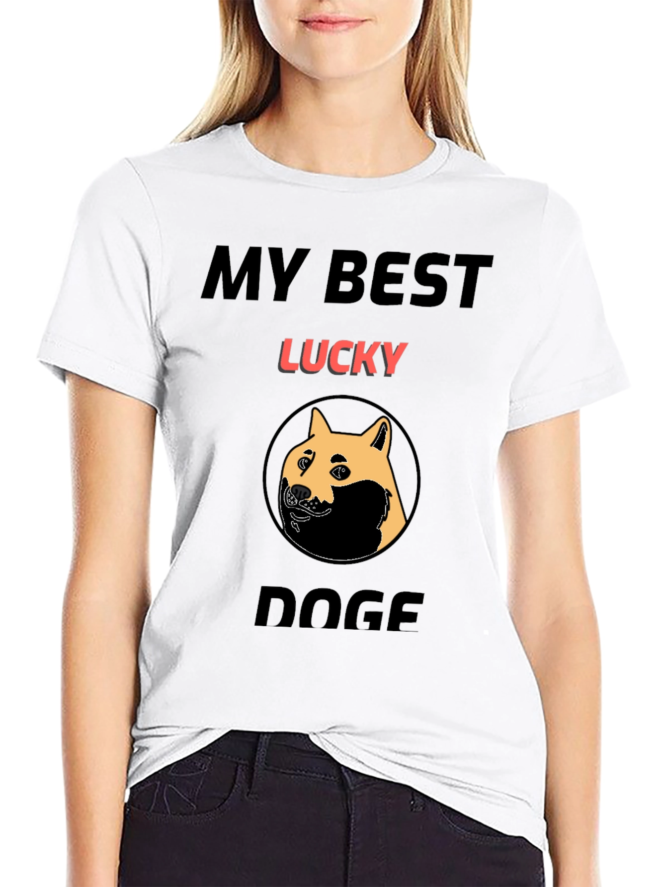 My Best Lucky Doge T-Shirt - Black