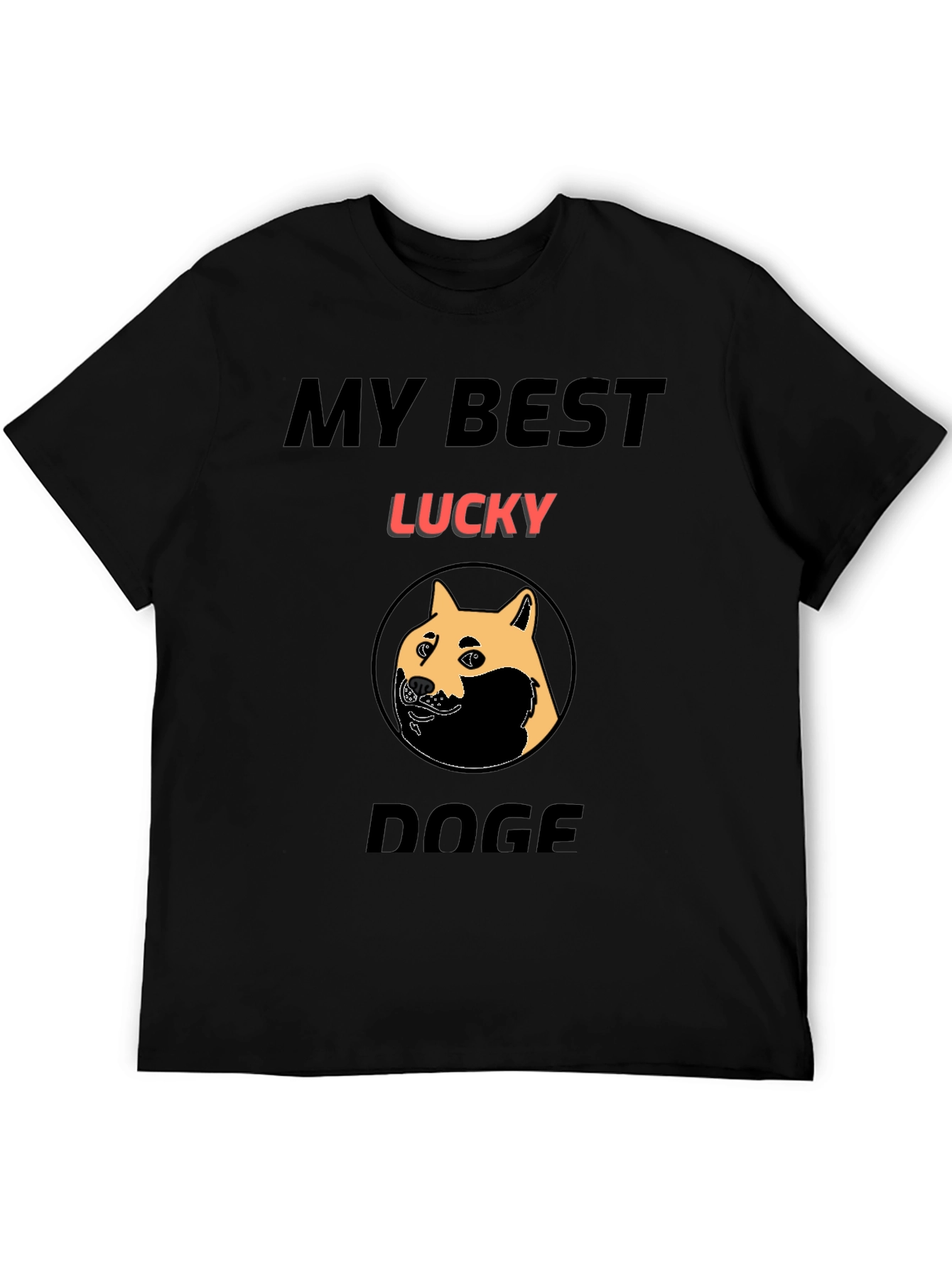My Best Lucky Doge T-Shirt - Black