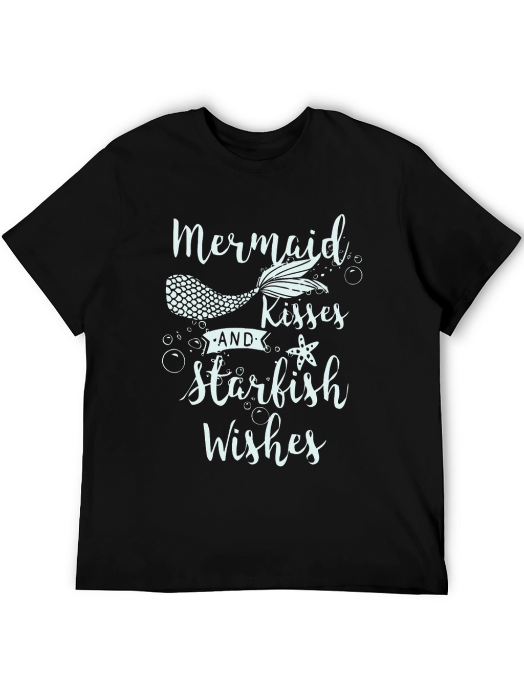 Mermaid Kisses Starfish Wishes Black T-Shirt