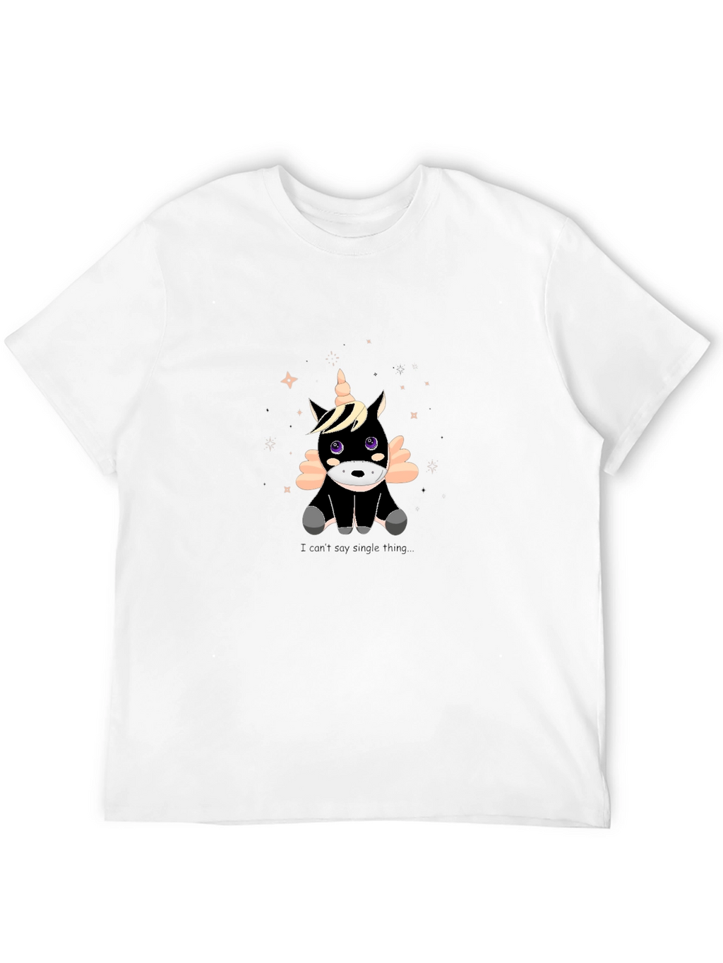 Cute Unicorn Graphic Black T-Shirt