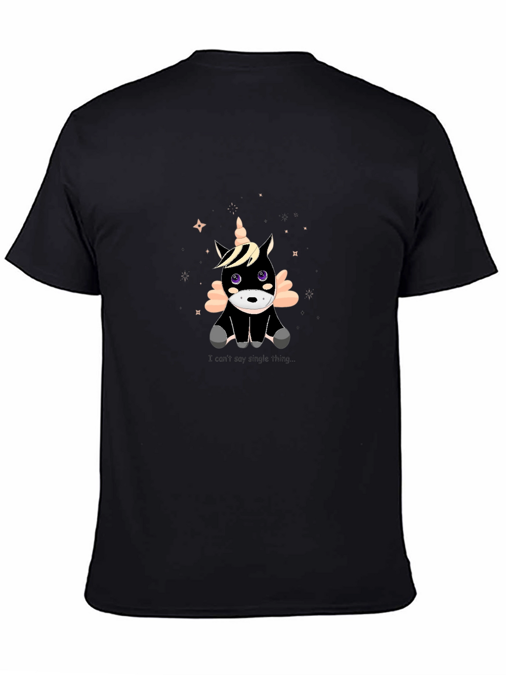 Cute Unicorn Graphic Black T-Shirt
