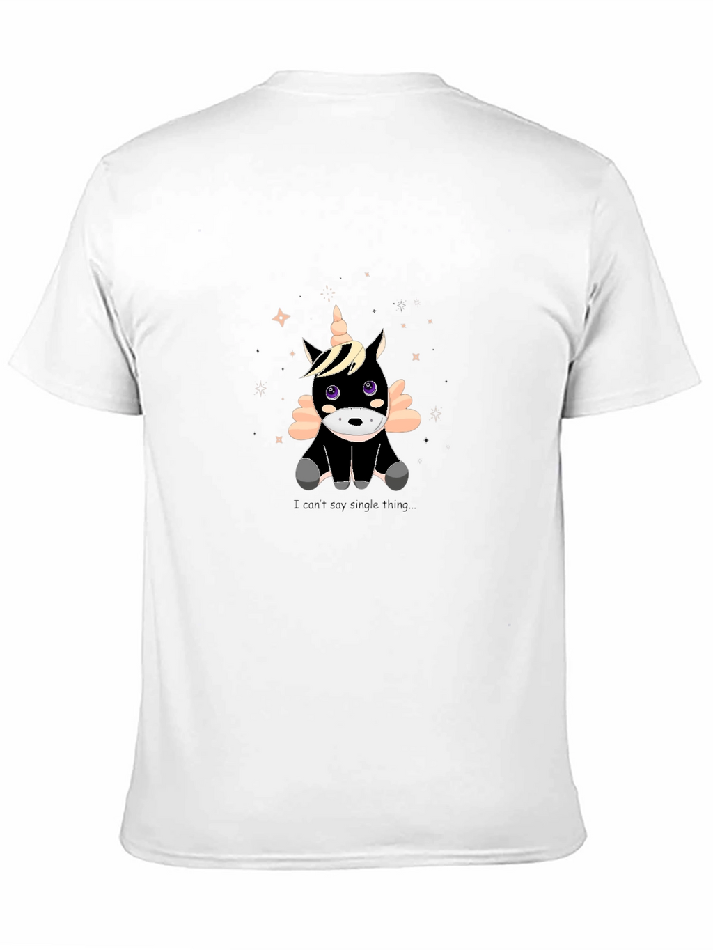 Cute Unicorn Graphic Black T-Shirt