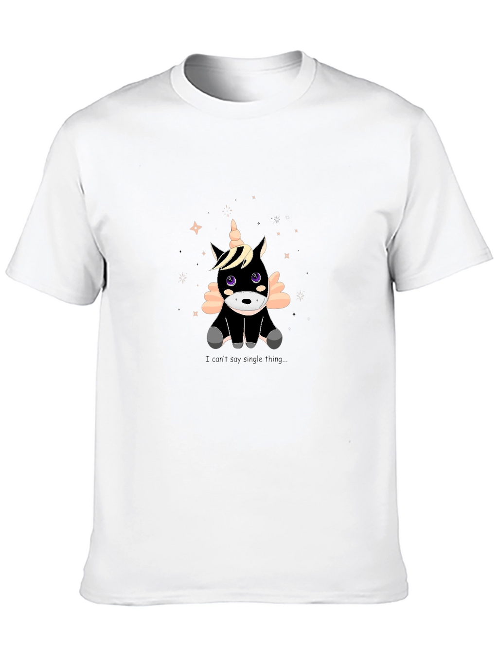 Cute Unicorn Graphic Black T-Shirt