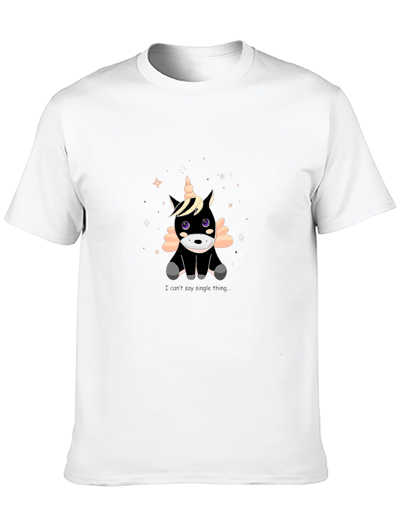 Cute Unicorn Graphic Black T-Shirt