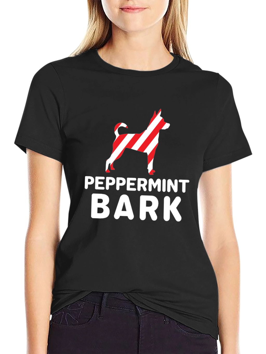 Peppermint Bark Dog Breed Striped Design T-Shirt