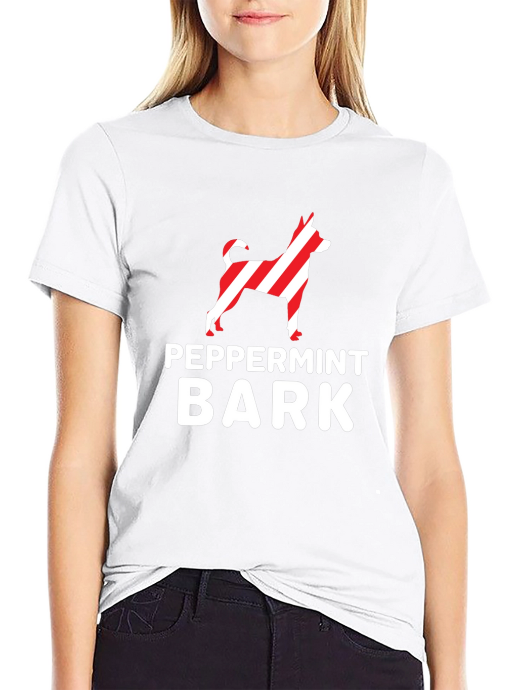 Peppermint Bark Dog Breed Striped Design T-Shirt