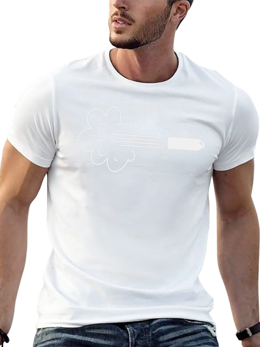 Black T-Shirt with Bullet Graphic