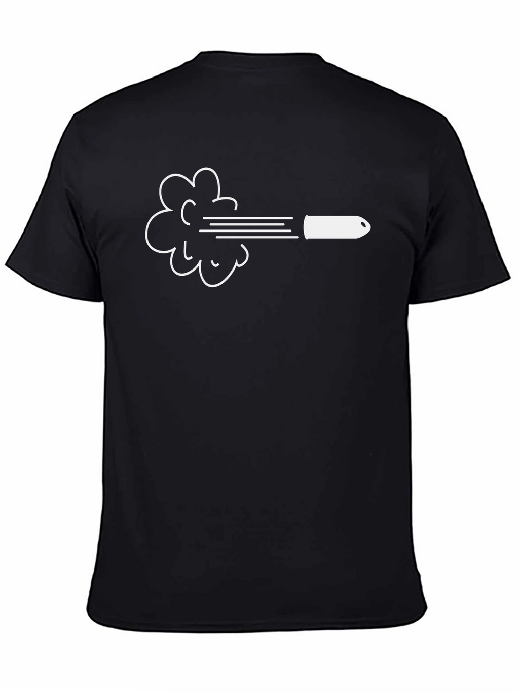 Black T-Shirt with Bullet Graphic
