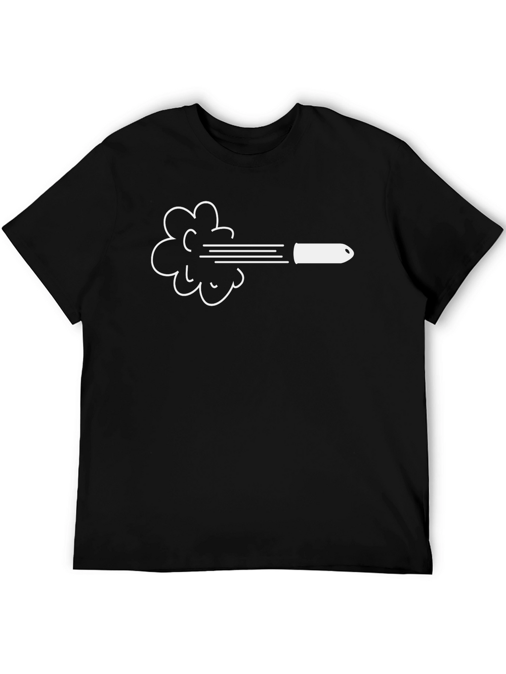 Black T-Shirt with Bullet Graphic