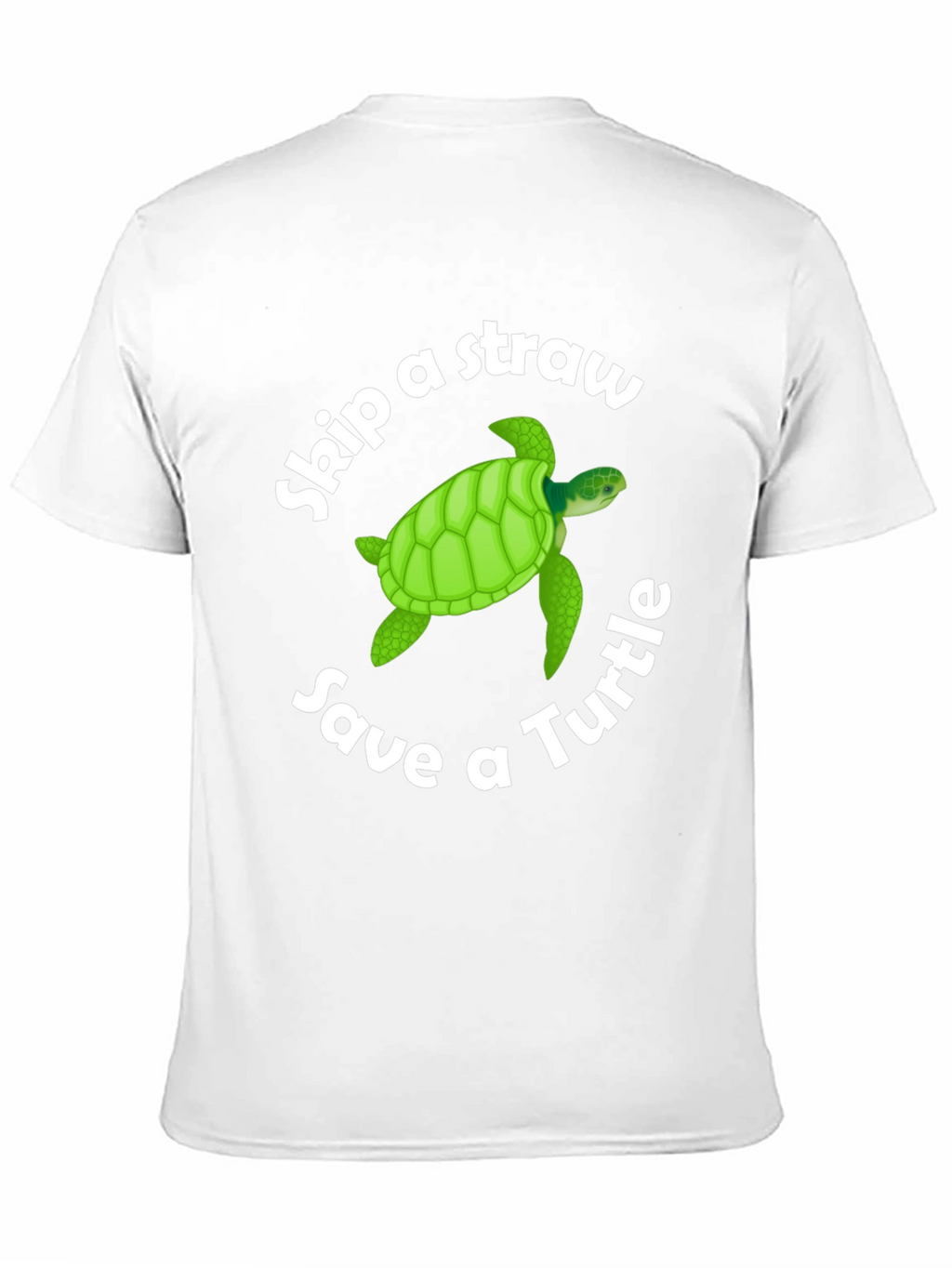 Skip a Straw Save a Turtle Black T-Shirt