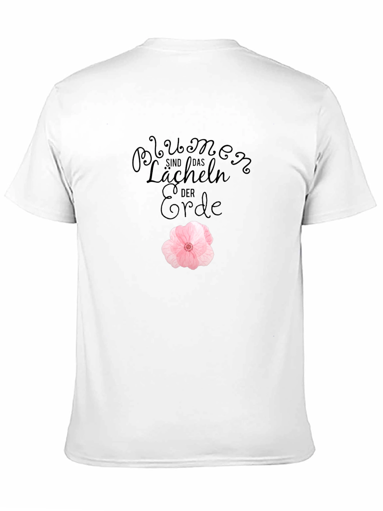 Black T-Shirt with Floral Design