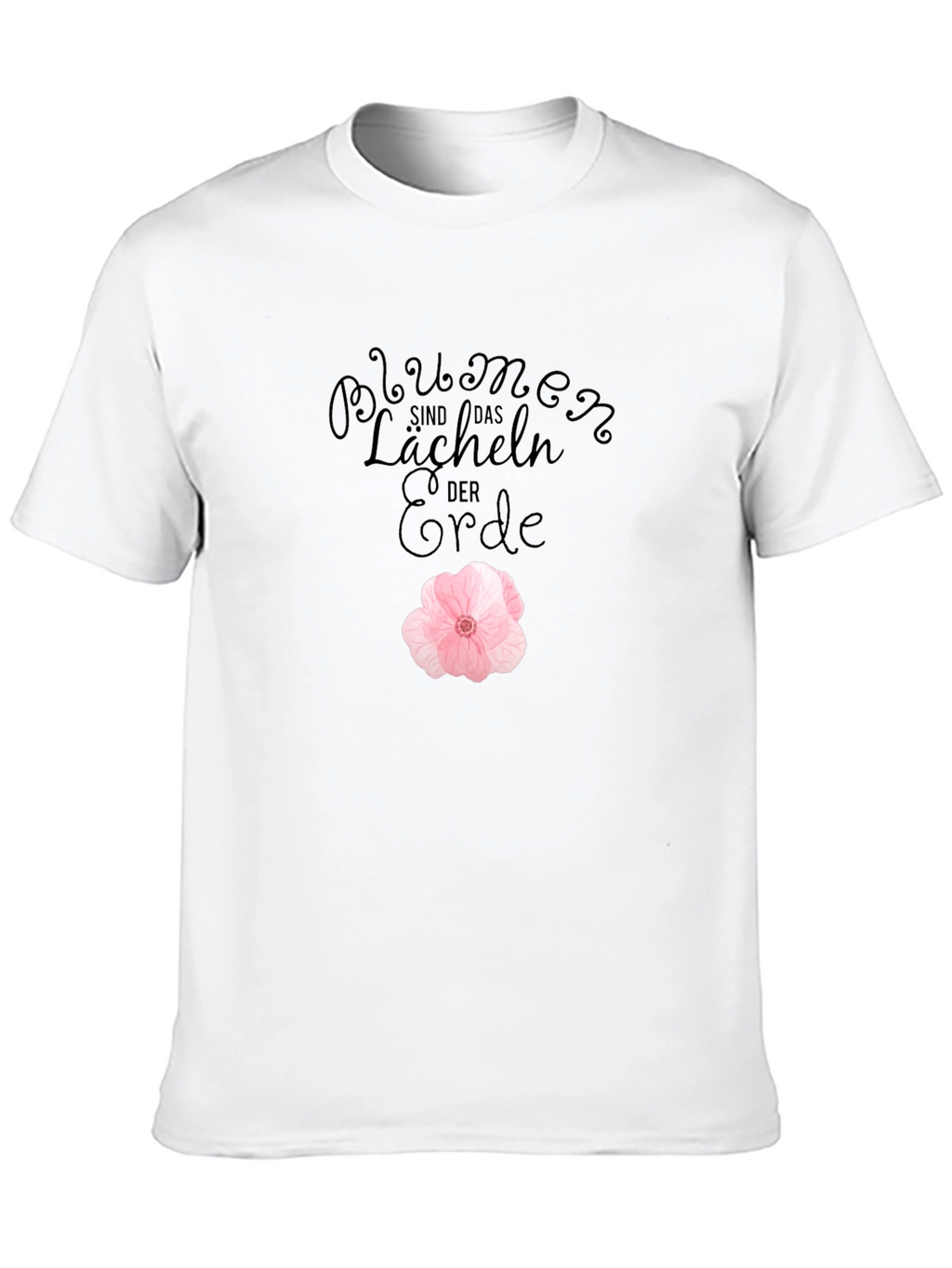 Black T-Shirt with Floral Design