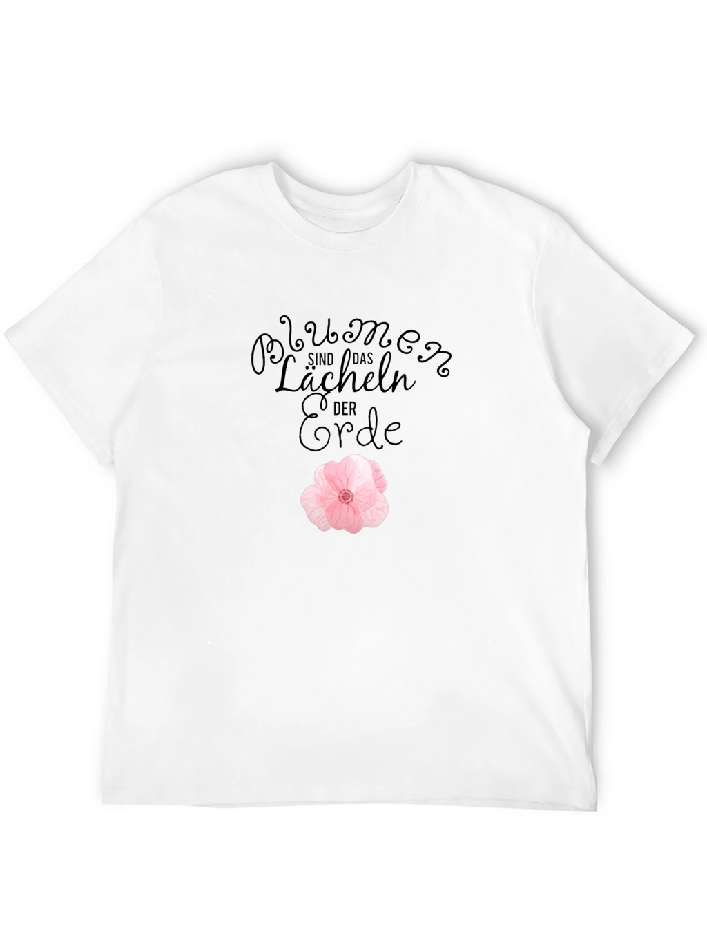 Black T-Shirt with Floral Design