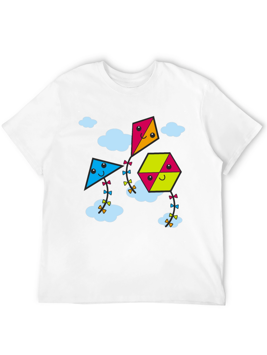 Kite Cartoon Graphic Black Tee Shirt