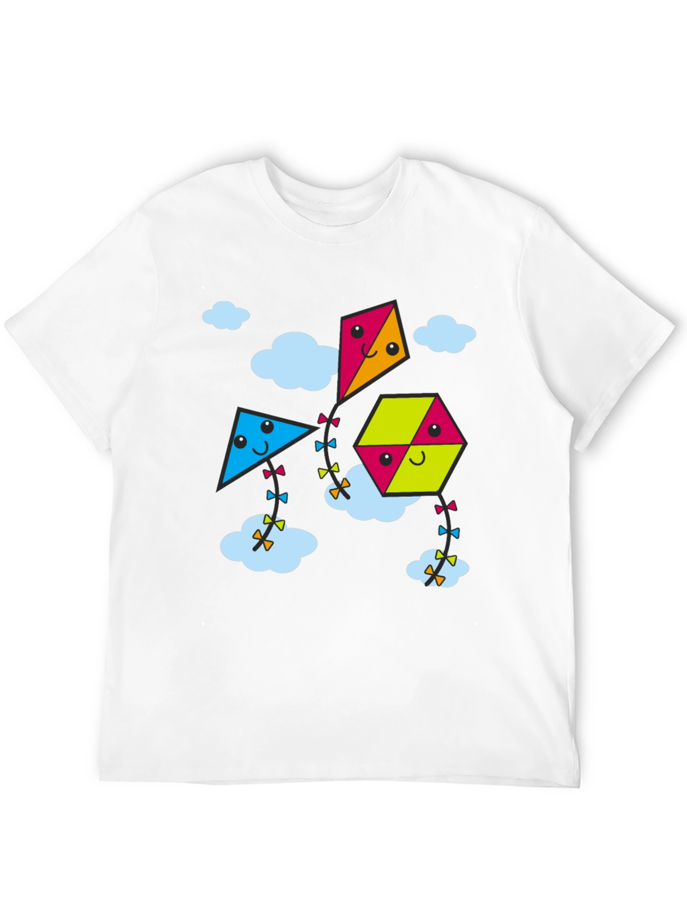 Kite Cartoon Graphic Black Tee Shirt