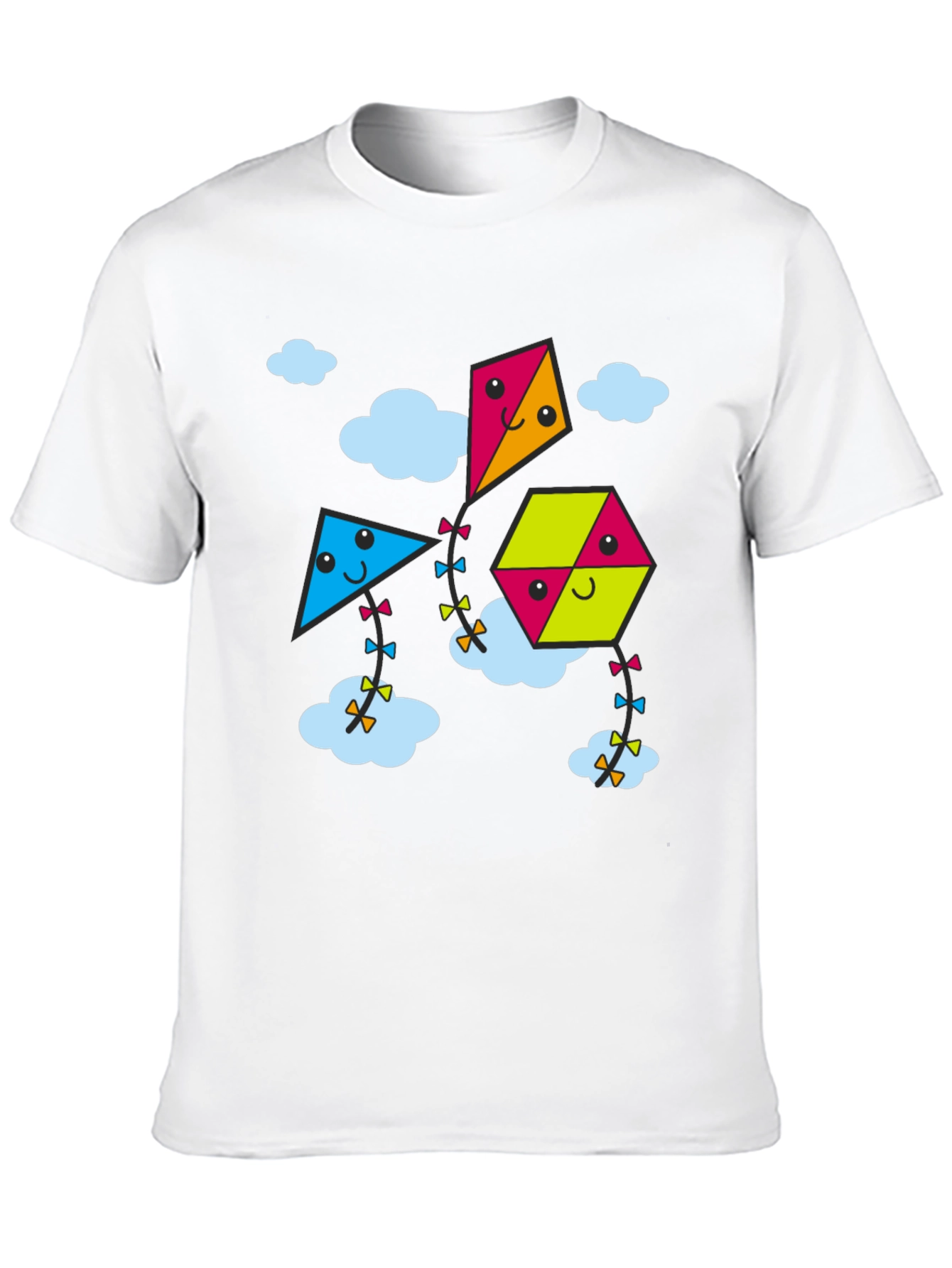 Kite Cartoon Graphic Black Tee Shirt