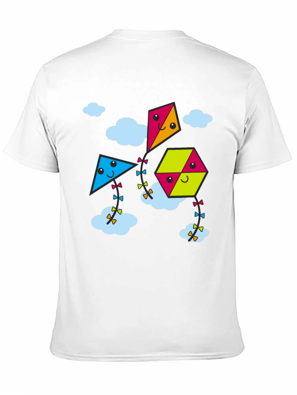 Kite Cartoon Graphic Black Tee Shirt