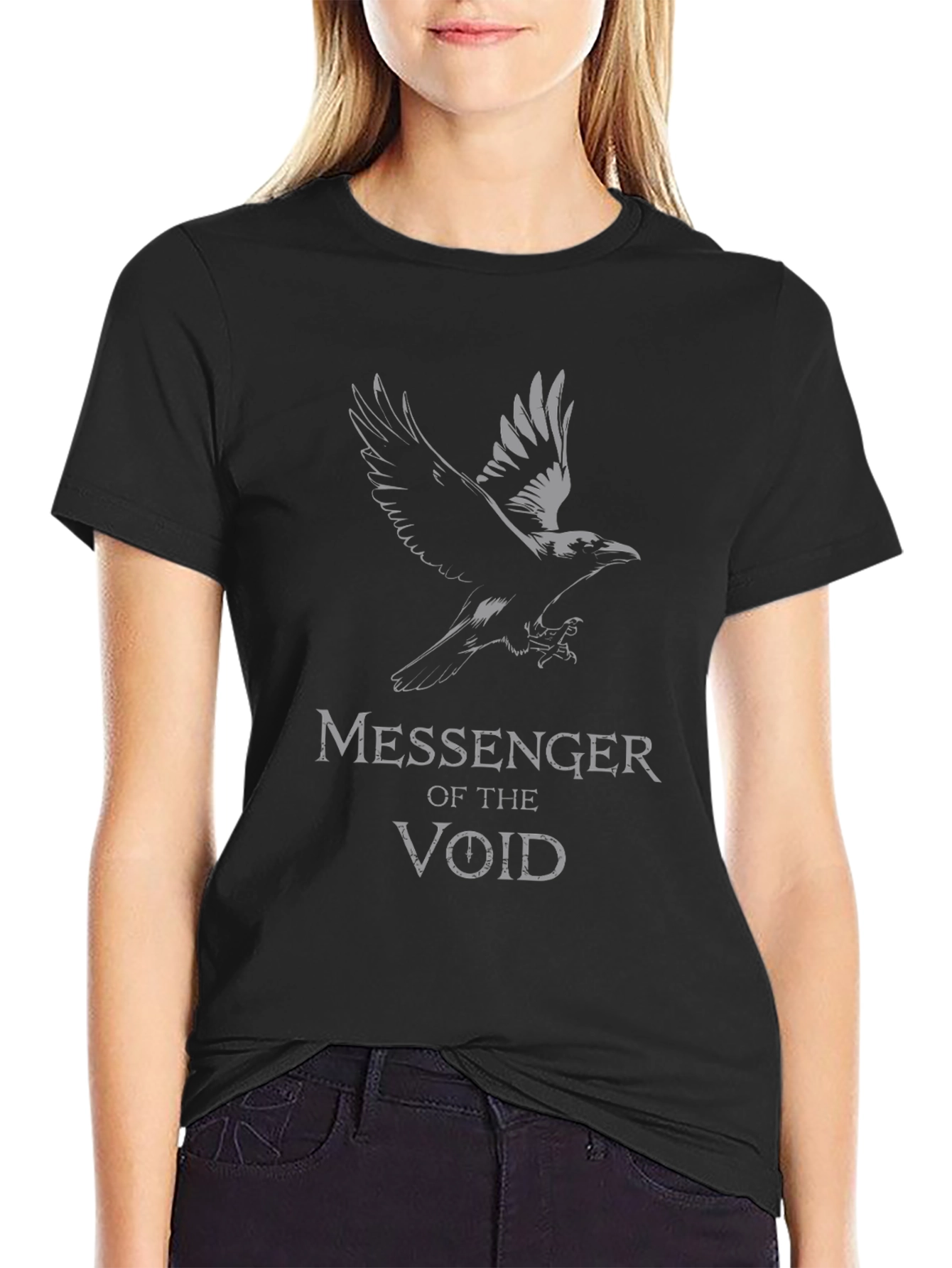 Messenger of the Void Graphic T-Shirt - Raven Design