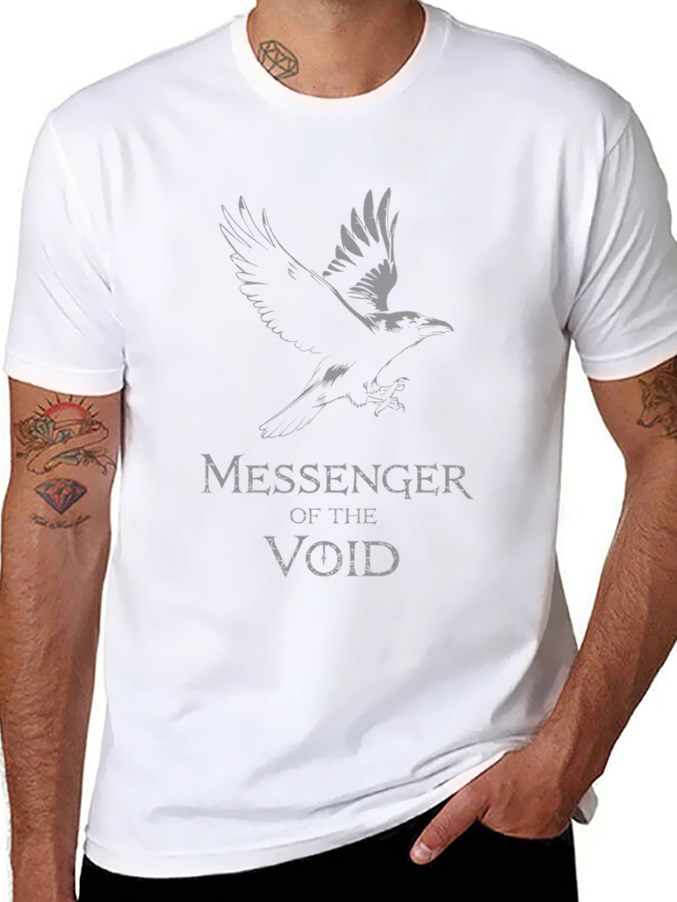 Messenger of the Void Graphic T-Shirt - Raven Design