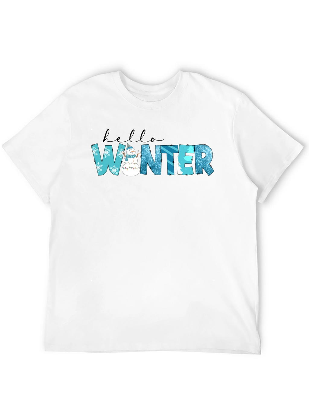 Hello Winter Black Graphic Tee