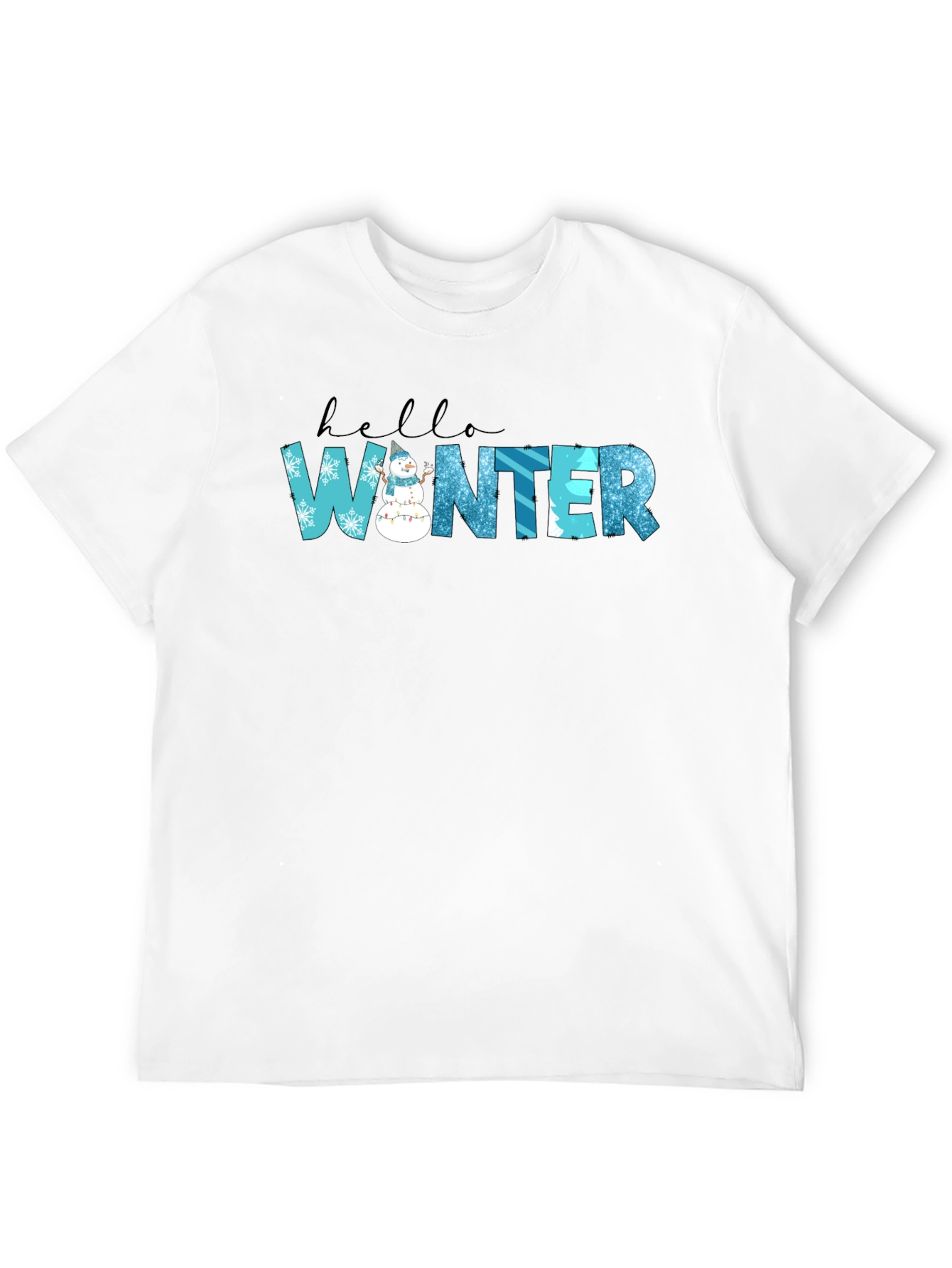 Hello Winter Black Graphic Tee
