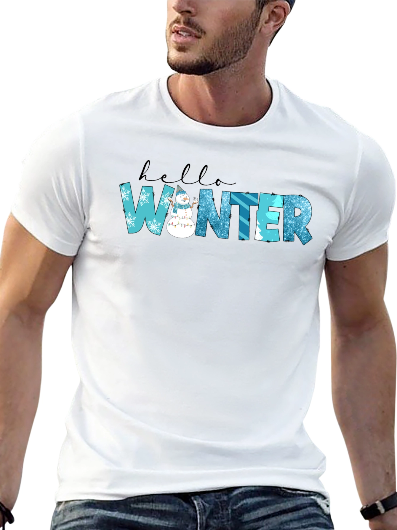 Hello Winter Black Graphic Tee