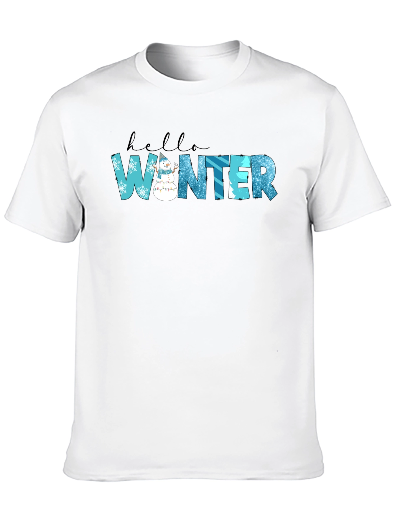 Hello Winter Black Graphic Tee