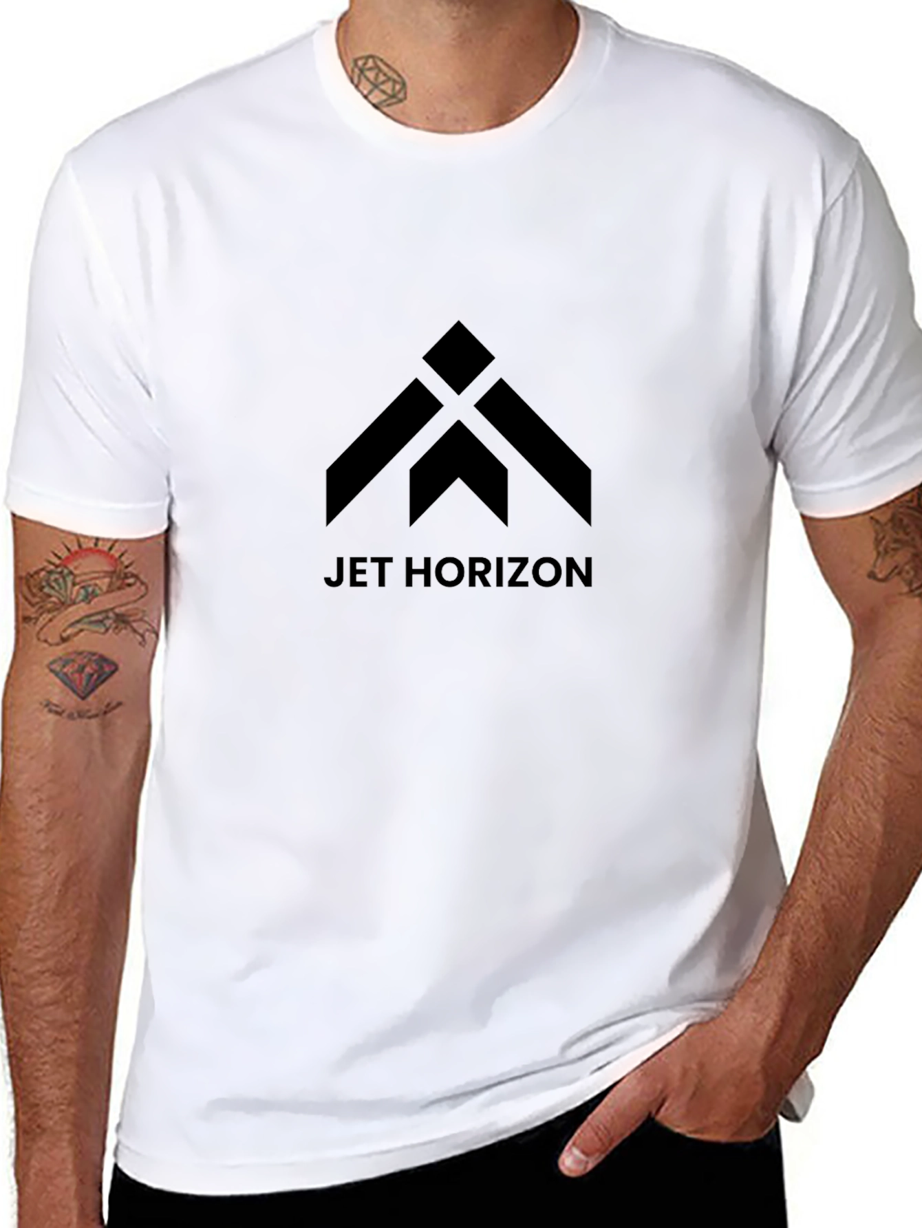 Jet Horizon Graphic Tee - Modern Black T-Shirt