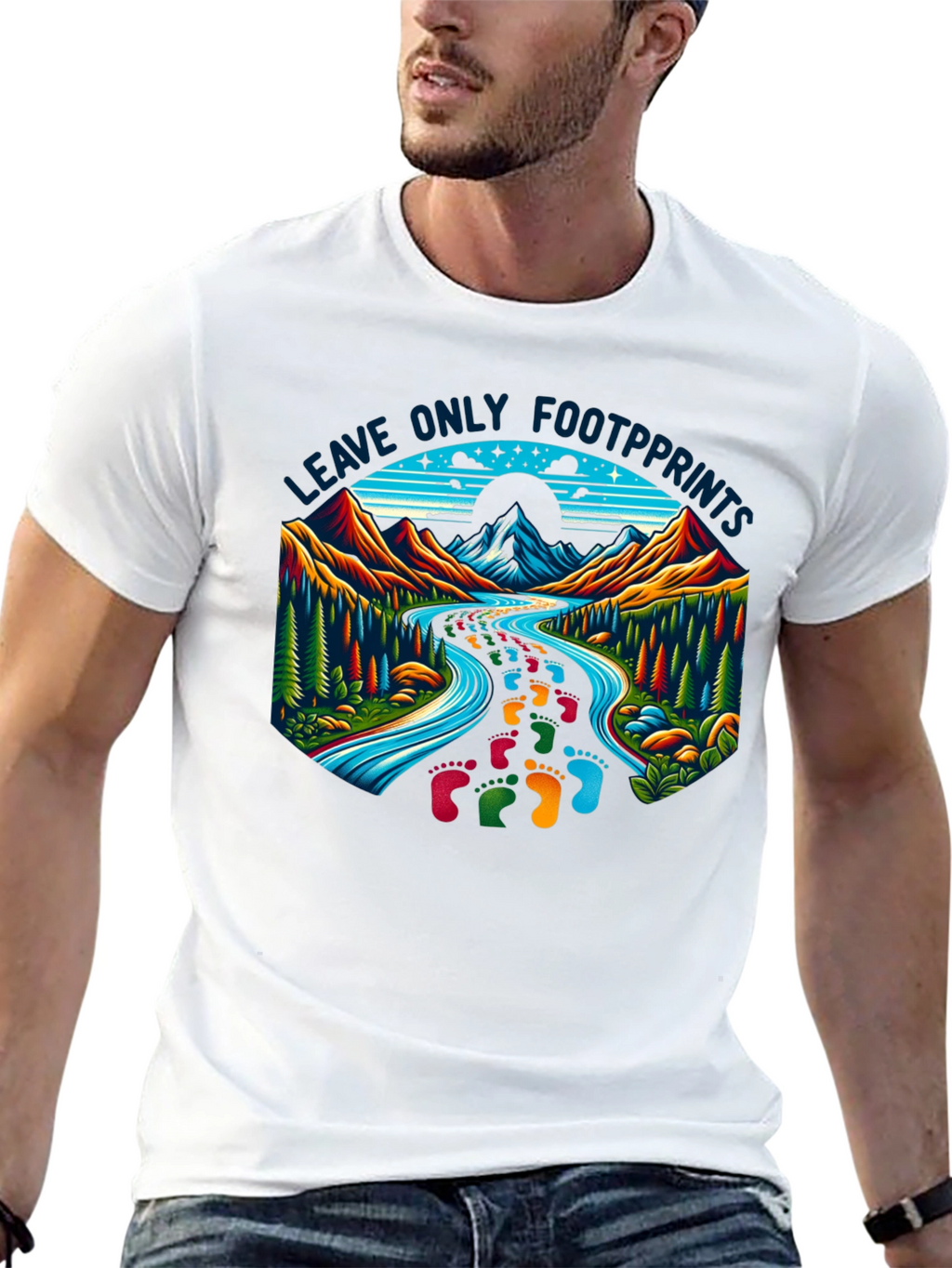 Leave Only Footprints Nature Graphic Tee
