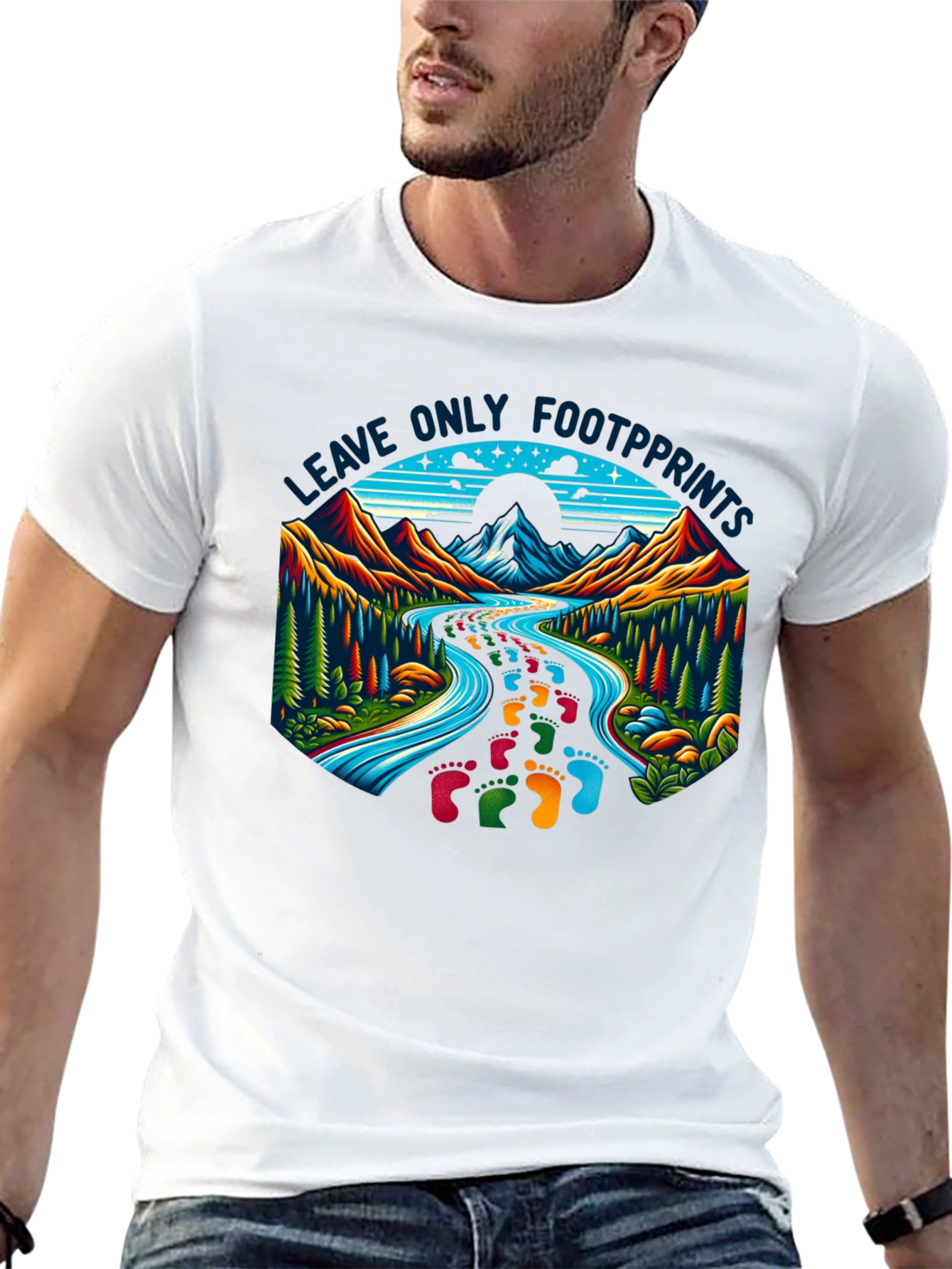 Leave Only Footprints Nature Graphic Tee