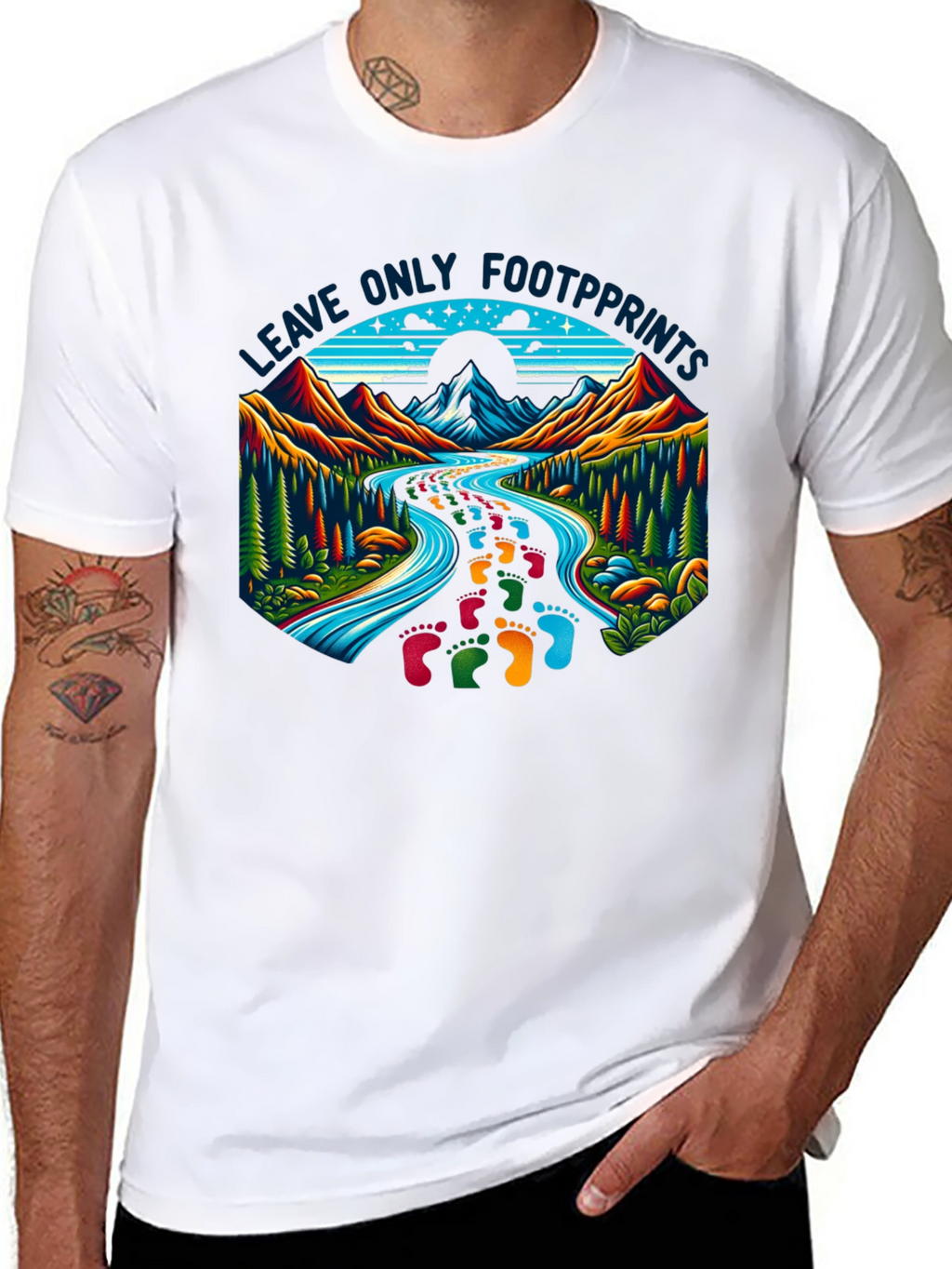 Leave Only Footprints Nature Graphic Tee
