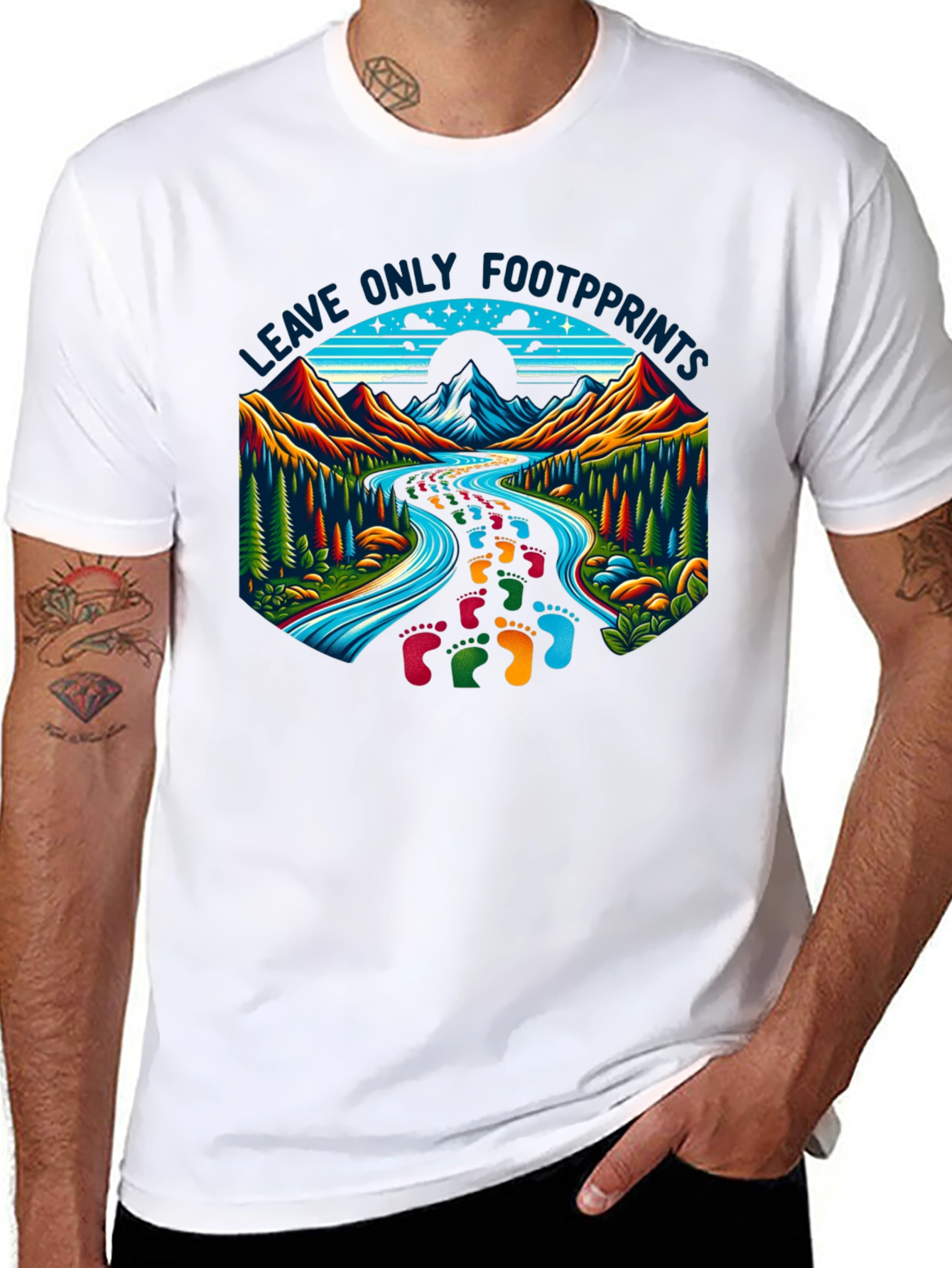 Leave Only Footprints Nature Graphic Tee