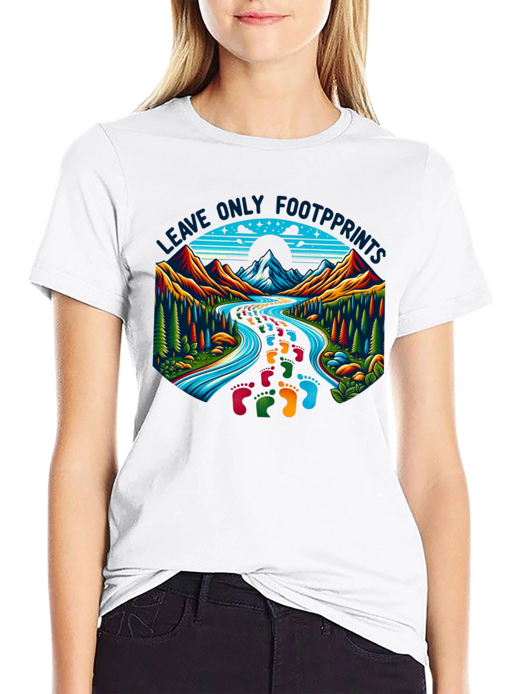 Leave Only Footprints Nature Graphic Tee
