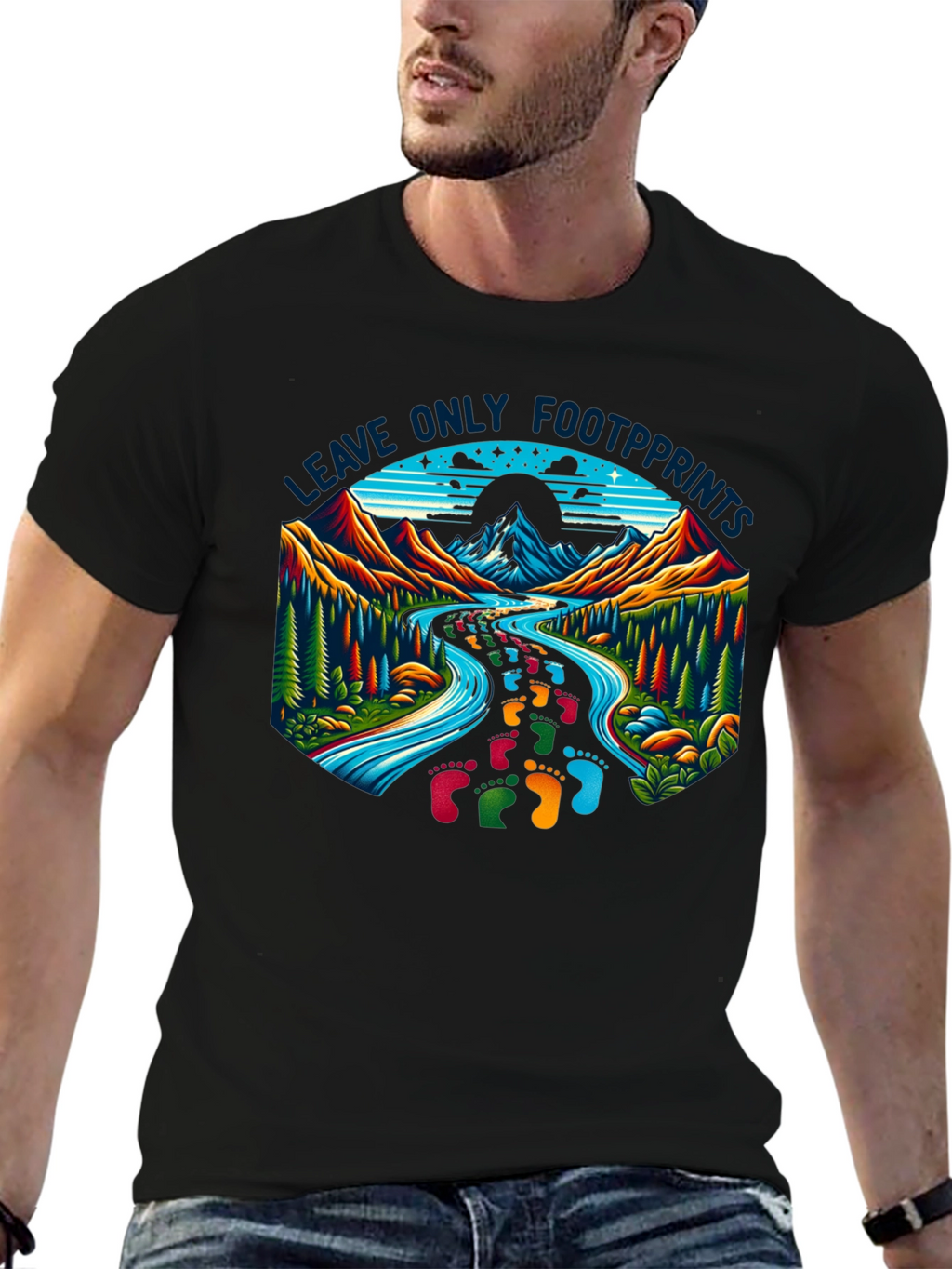 Leave Only Footprints Nature Graphic Tee