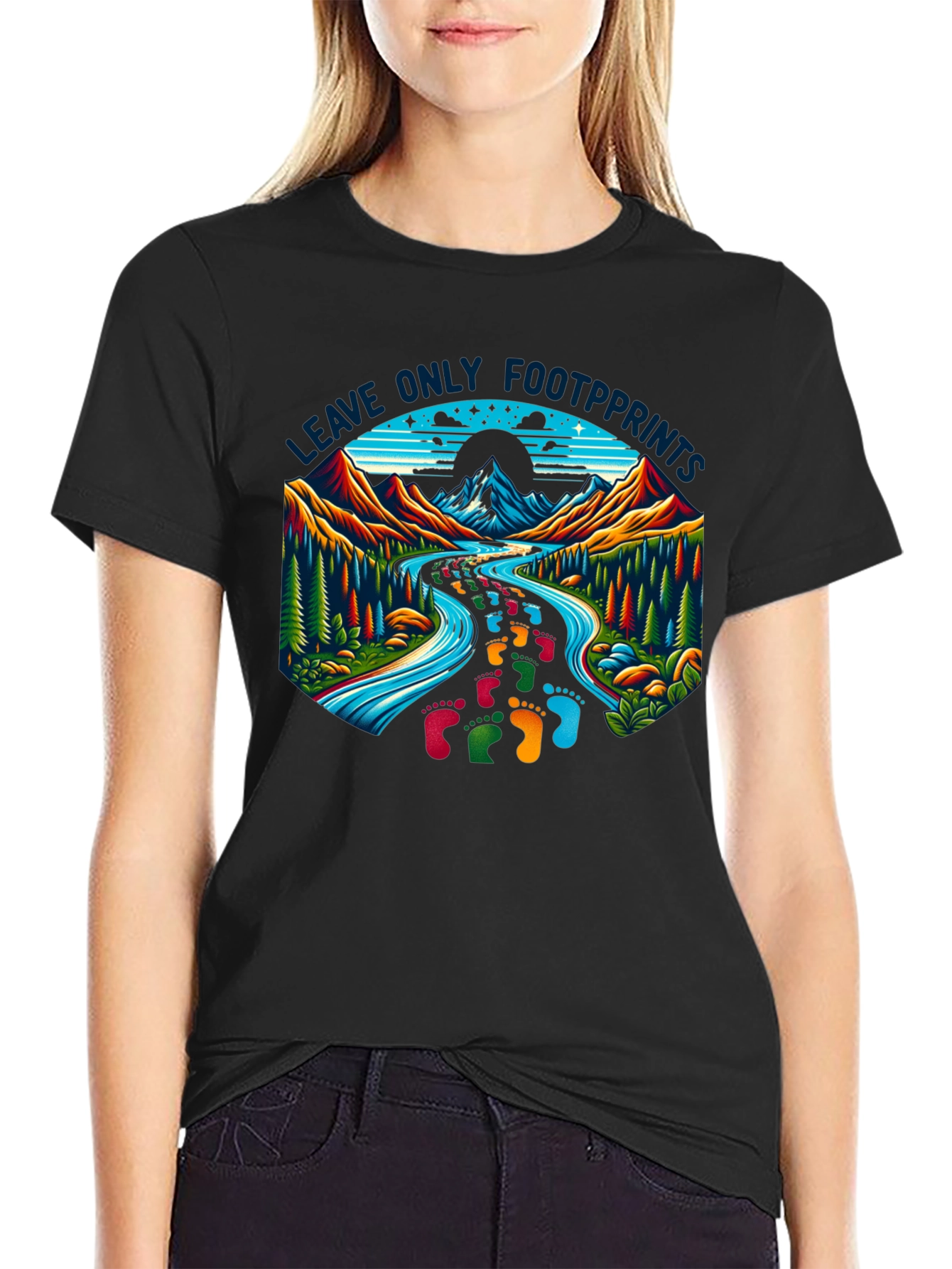 Leave Only Footprints Nature Graphic Tee