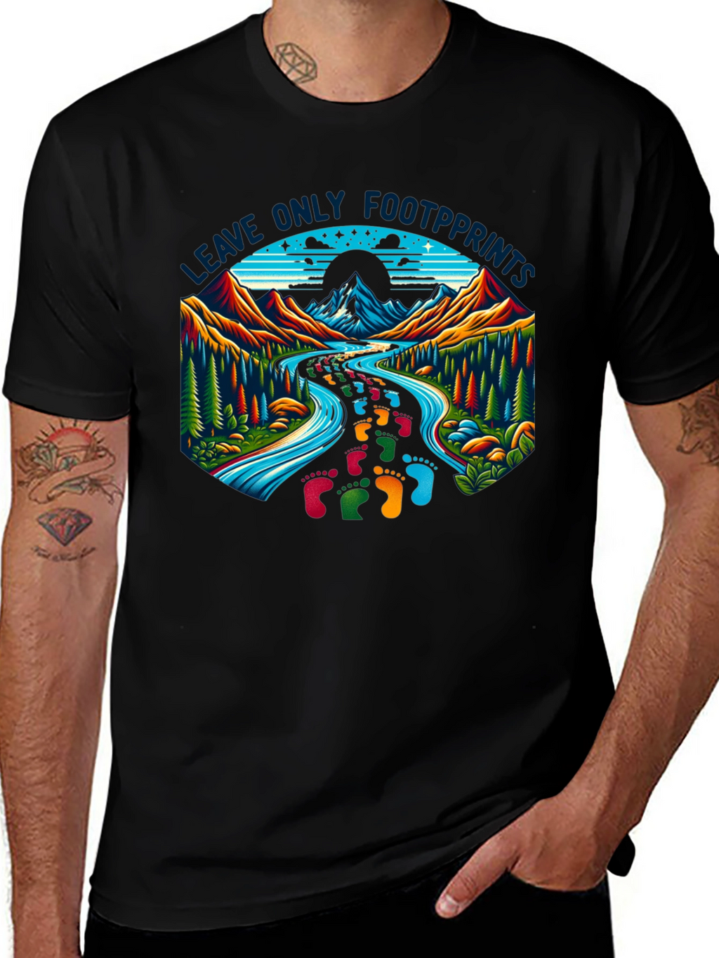 Leave Only Footprints Nature Graphic Tee
