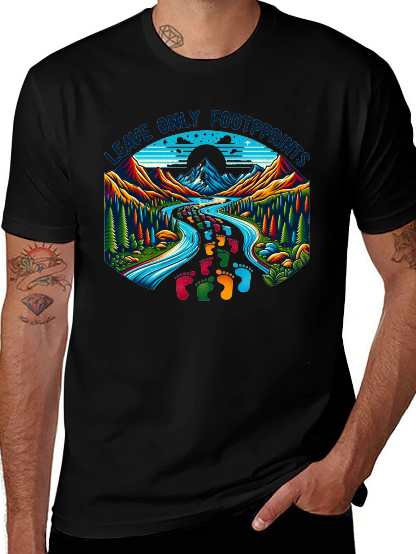 Leave Only Footprints Nature Graphic Tee