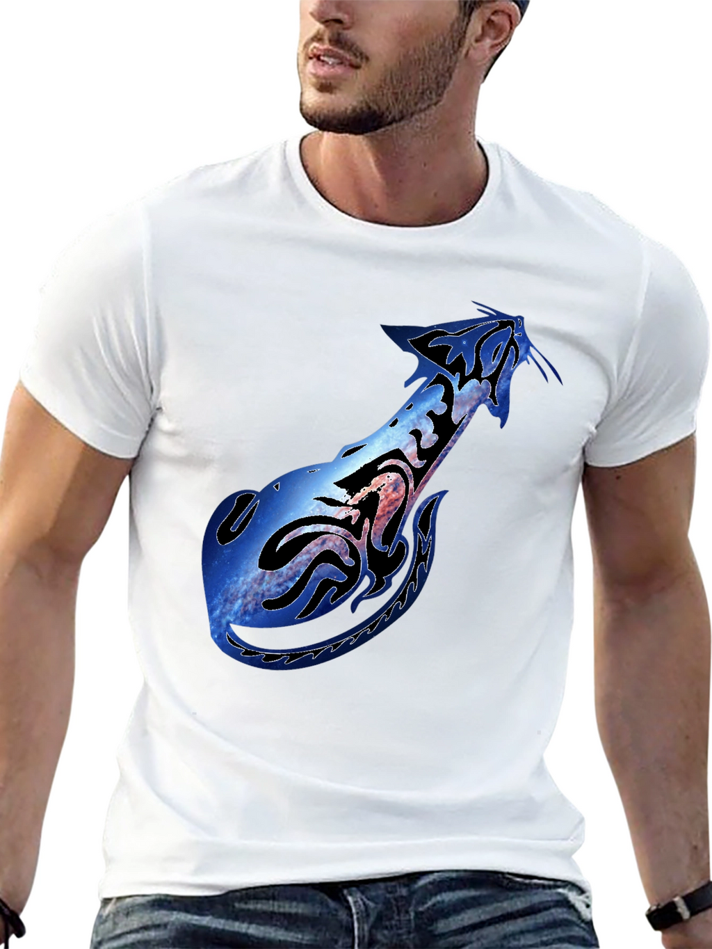 Galaxy Stingray Graphic Black T-Shirt