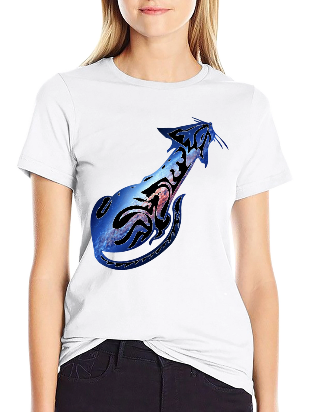 Galaxy Stingray Graphic Black T-Shirt
