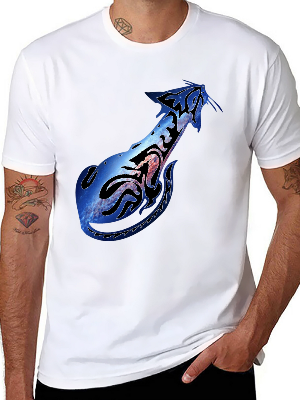 Galaxy Stingray Graphic Black T-Shirt