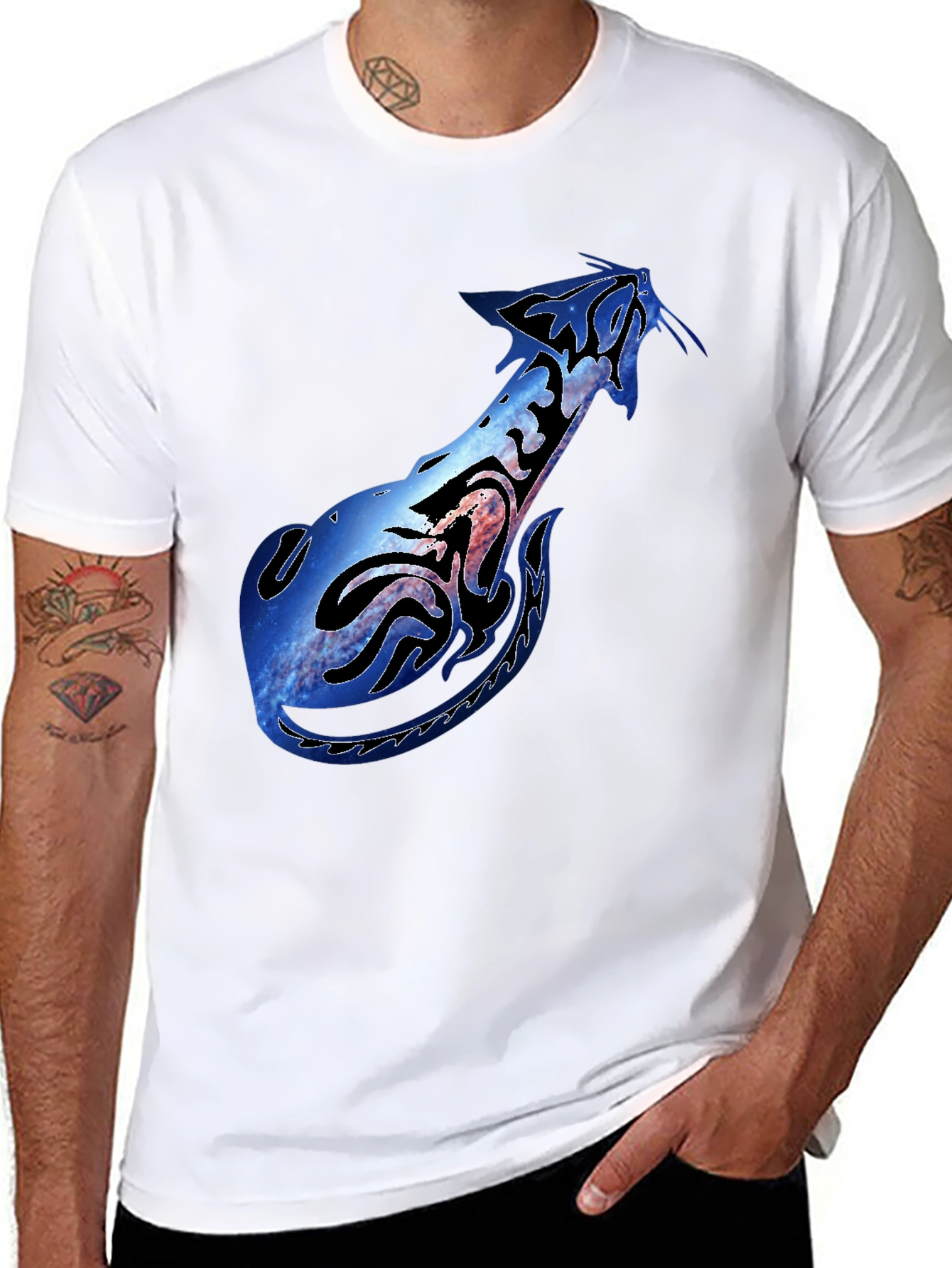 Galaxy Stingray Graphic Black T-Shirt