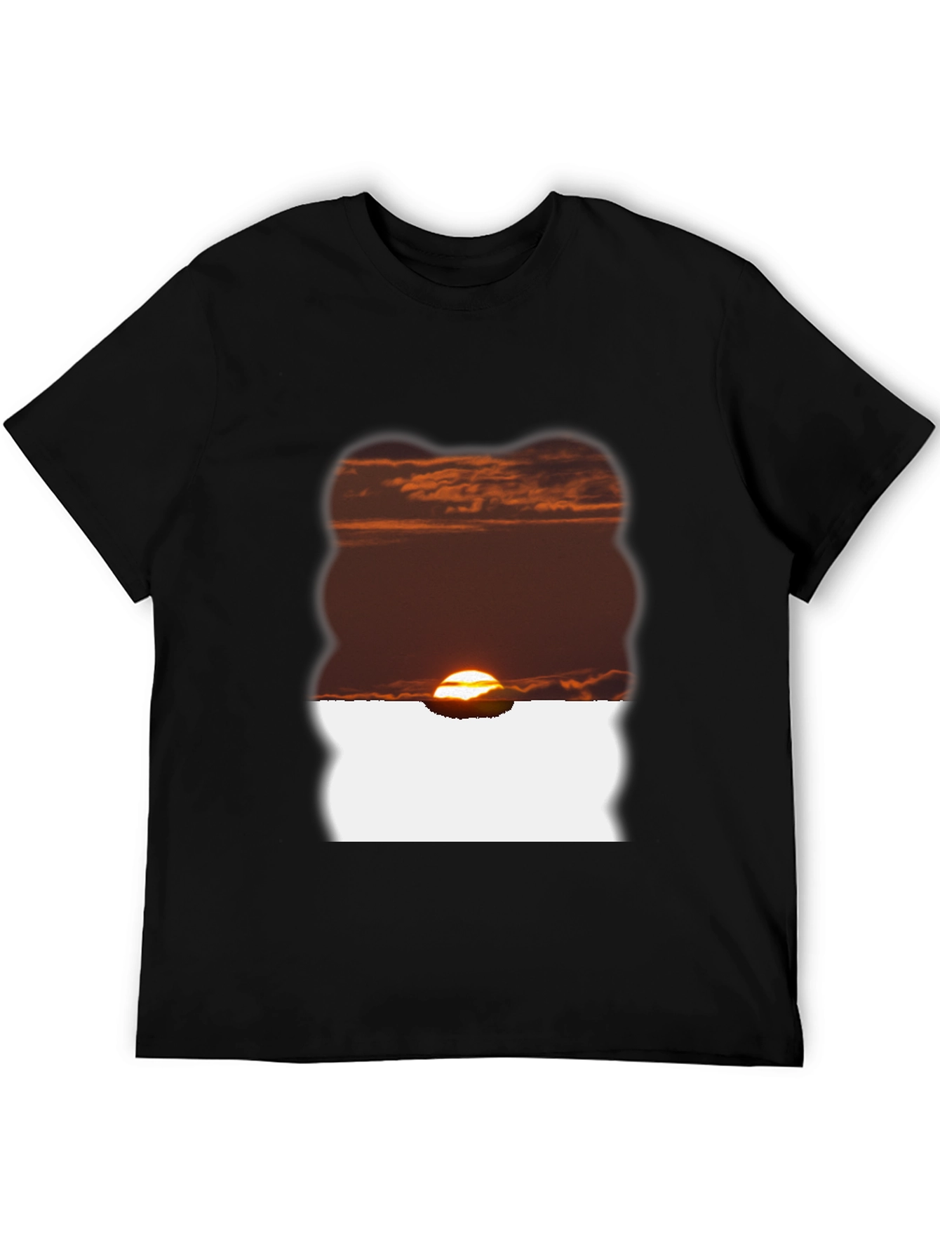 Sunset Graphic Tee - Black Casual T-Shirt