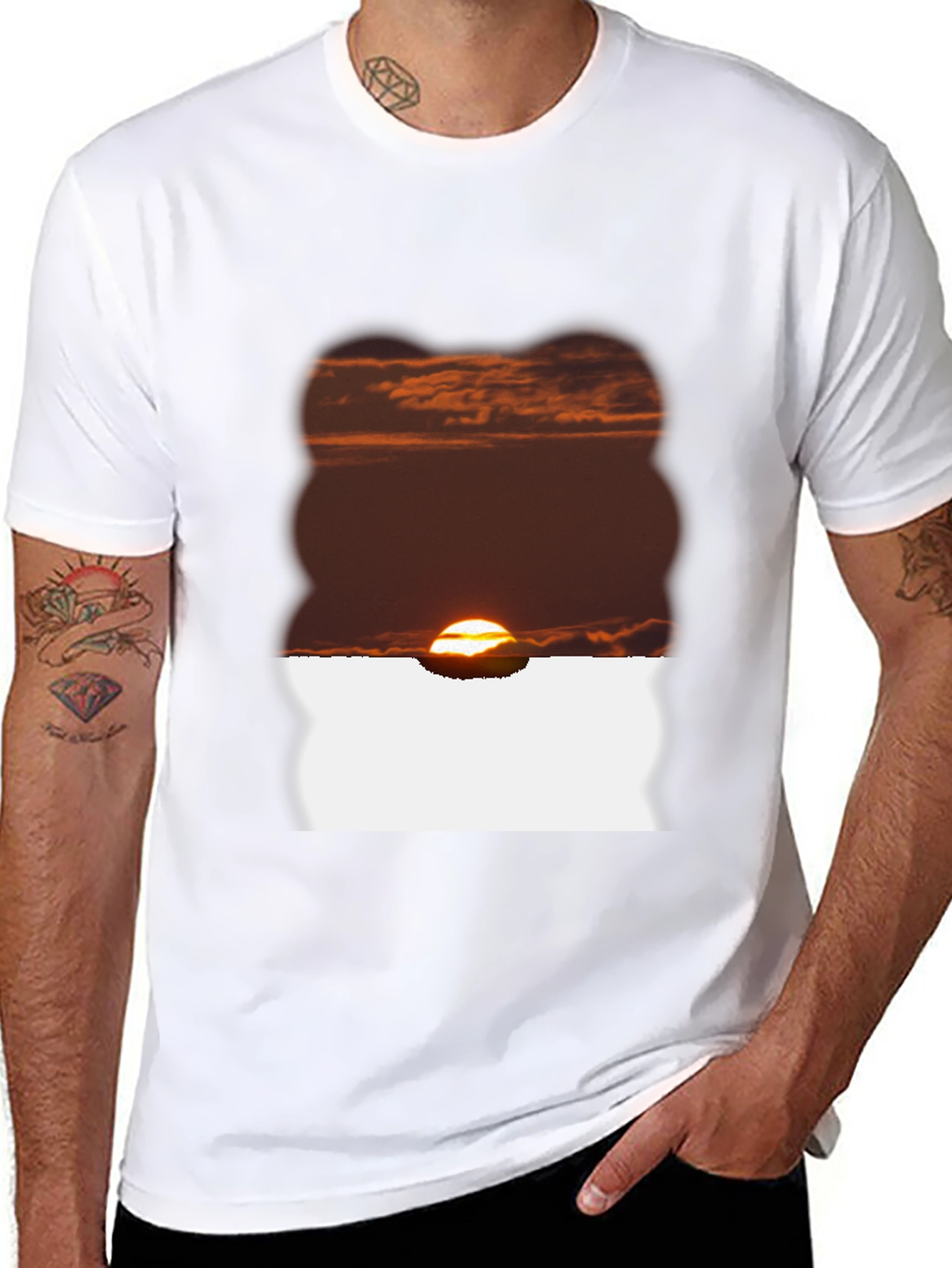 Sunset Graphic Tee - Black Casual T-Shirt